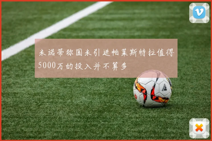 米诺蒂称国米引进帕莱斯特拉值得5000万的投入并不算多